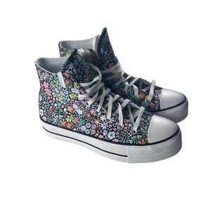 Converse Chuck Taylor All Star Lift Hi Floral Platform Sneakers Women 8.5